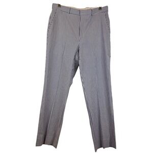 Berle Seersucker Pants Men's 34X32 Regular Blue Hickory Relaxed‎ Fit Preppy